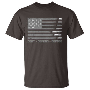 Deny Defend Depose T Shirt Bullet America Flag TS09 Dark Chocolate Print Your Wear