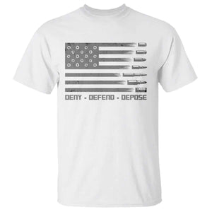 Deny Defend Depose T Shirt Bullet America Flag TS09 White Print Your Wear