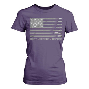 Deny Defend Depose T Shirt For Women Bullet America Flag TS09 Purple Print Your Wear