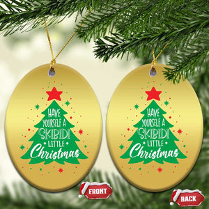 Funny Xmas Christmas Ornament Have Yourself A Skibidi Little Rizzmas TS09 Oval Gold Print Your Wear