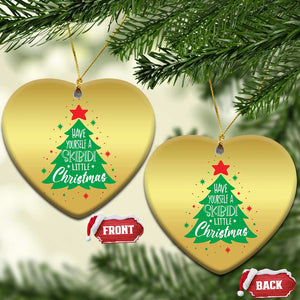 Funny Xmas Christmas Ornament Have Yourself A Skibidi Little Rizzmas TS09 Heart Gold Print Your Wear