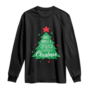 Funny Xmas Long Sleeve Shirt Have Yourself A Skibidi Little Rizzmas TS09 Black Print Your Wear