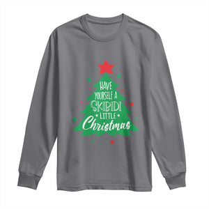 Funny Xmas Long Sleeve Shirt Have Yourself A Skibidi Little Rizzmas TS09 Charcoal Print Your Wear