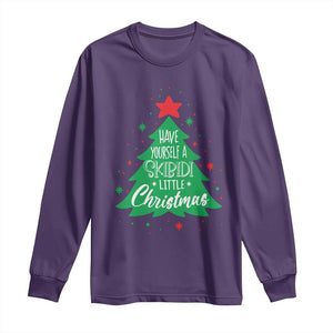 Funny Xmas Long Sleeve Shirt Have Yourself A Skibidi Little Rizzmas TS09 Purple Print Your Wear