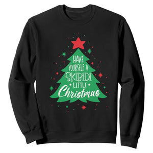 Funny Xmas Sweatshirt Have Yourself A Skibidi Little Rizzmas TS09 Black Print Your Wear