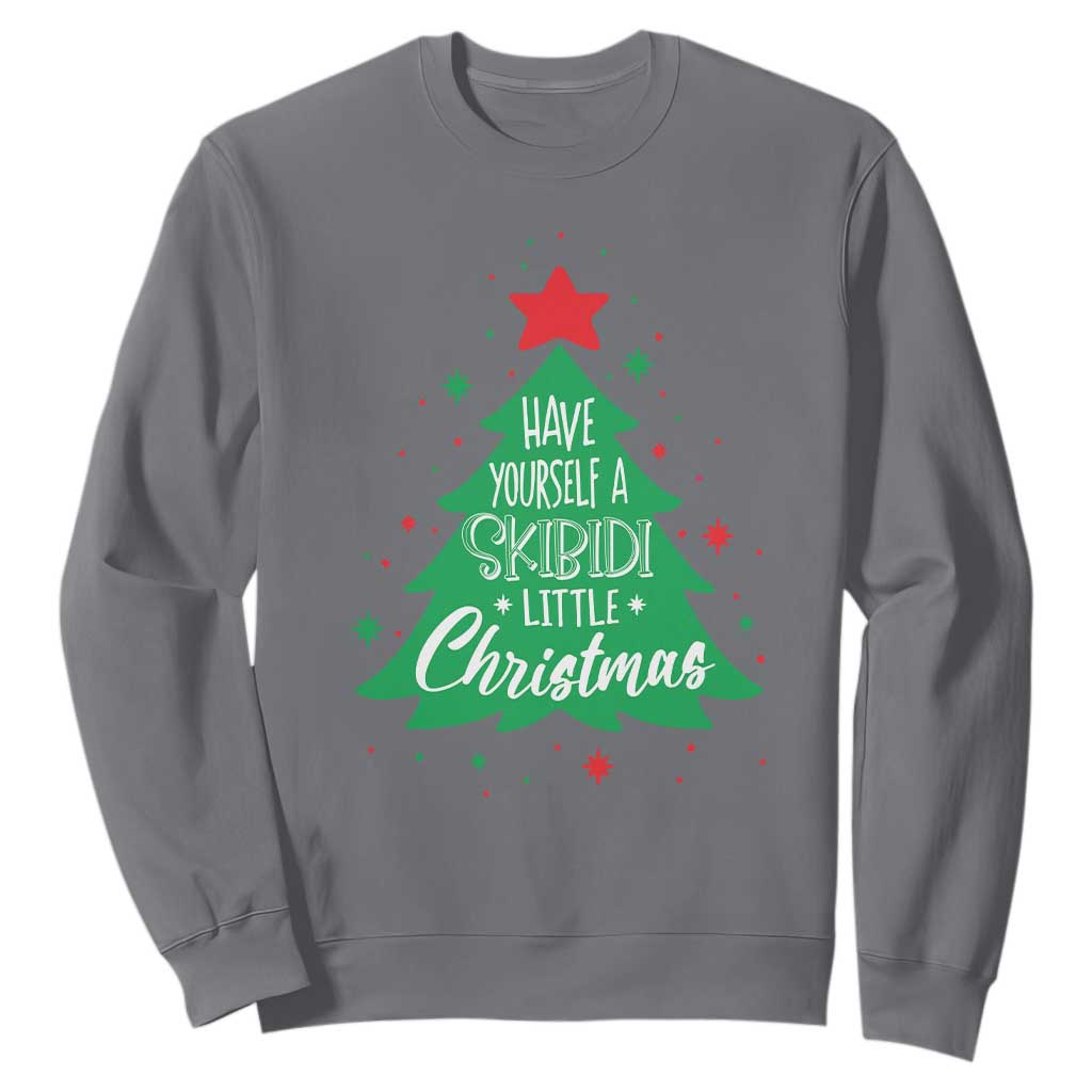 Funny Xmas Sweatshirt Have Yourself A Skibidi Little Rizzmas TS09 Charcoal Print Your Wear