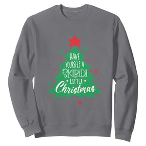 Funny Xmas Sweatshirt Have Yourself A Skibidi Little Rizzmas TS09 Charcoal Print Your Wear