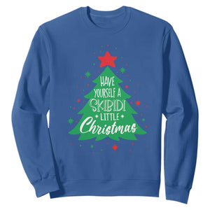 Funny Xmas Sweatshirt Have Yourself A Skibidi Little Rizzmas TS09 Royal Blue Print Your Wear