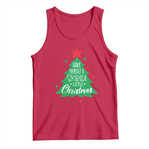 Funny Xmas Tank Top Have Yourself A Skibidi Little Rizzmas TS09 Red Print Your Wear