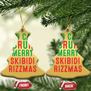 Funny Xmas Christmas Ornament No Cap BRUH Merry Skibidi Rizzmas TS09 Christmas Tree Gold Print Your Wear