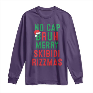 Funny Xmas Long Sleeve Shirt No Cap BRUH Merry Skibidi Rizzmas TS09 Purple Print Your Wear