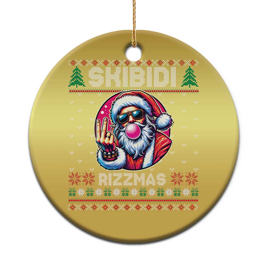 Funny Xmas Christmas Ornament Skibidi Rizzmas Santa Bubble Gum TS09 Print Your Wear