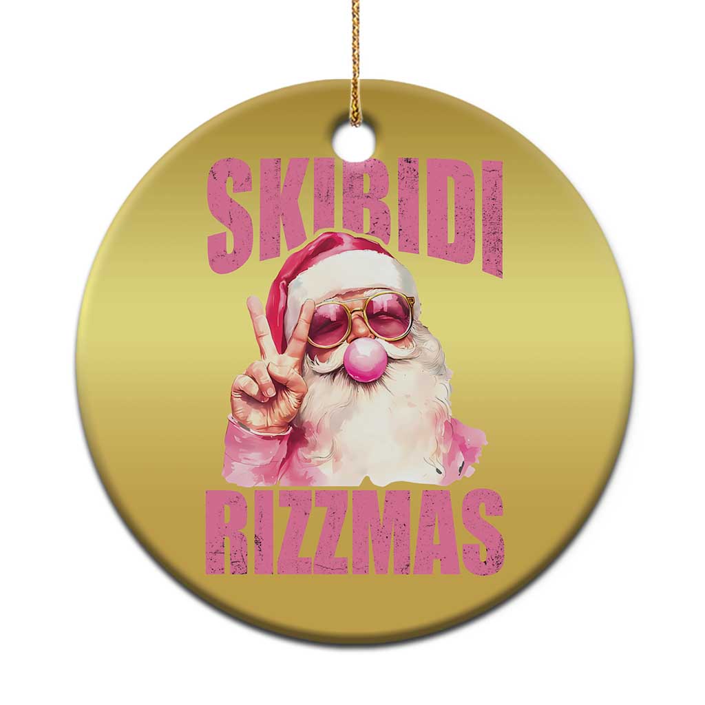 Funny Xmas Christmas Ornament Skibidi Rizzmas Pink Santa Bubble Gum TS09 Print Your Wear