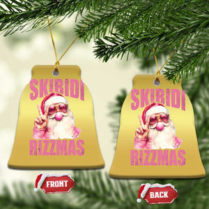 Funny Xmas Christmas Ornament Skibidi Rizzmas Pink Santa Bubble Gum TS09 Bell Flake Gold Print Your Wear