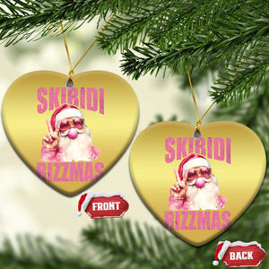 Funny Xmas Christmas Ornament Skibidi Rizzmas Pink Santa Bubble Gum TS09 Heart Gold Print Your Wear