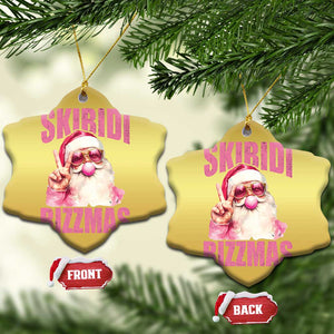 Funny Xmas Christmas Ornament Skibidi Rizzmas Pink Santa Bubble Gum TS09 Snow Flake Gold Print Your Wear