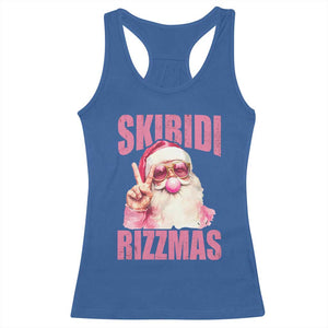 Funny Xmas Racerback Tank Top Skibidi Rizzmas Pink Santa Bubble Gum TS09 Royal Blue Print Your Wear