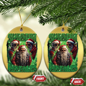 Funny Xmas Christmas Ornament Skibidi Rizzmas Cool Santa Rizz TS09 Oval Gold Print Your Wear