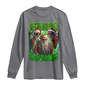 Funny Xmas Long Sleeve Shirt Skibidi Rizzmas Cool Santa Rizz TS09 Charcoal Print Your Wear