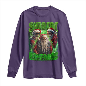 Funny Xmas Long Sleeve Shirt Skibidi Rizzmas Cool Santa Rizz TS09 Purple Print Your Wear