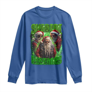 Funny Xmas Long Sleeve Shirt Skibidi Rizzmas Cool Santa Rizz TS09 Royal Blue Print Your Wear