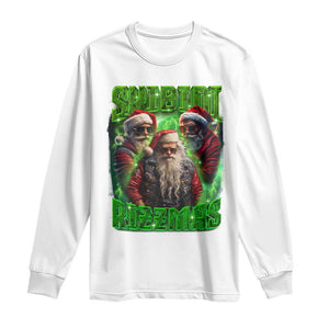 Funny Xmas Long Sleeve Shirt Skibidi Rizzmas Cool Santa Rizz TS09 White Print Your Wear