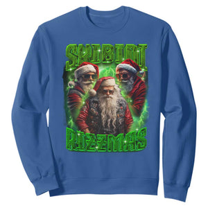 Funny Xmas Sweatshirt Skibidi Rizzmas Cool Santa Rizz TS09 Royal Blue Print Your Wear