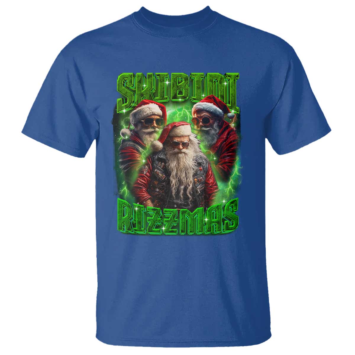Funny Xmas T Shirt Skibidi Rizzmas Cool Santa Rizz TS09 Royal Blue Print Your Wear