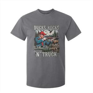 Trump Hunting T Shirt For Kid Ducks Bucks N' Truck Hunter Country Life TS09 Charcoal Print Your Wear