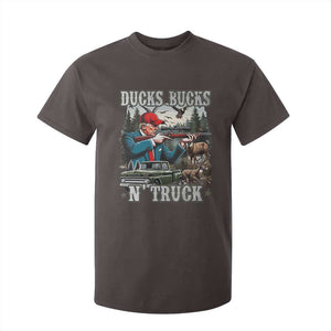 Trump Hunting T Shirt For Kid Ducks Bucks N' Truck Hunter Country Life TS09 Dark Chocolate Print Your Wear