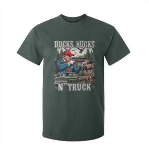 Trump Hunting T Shirt For Kid Ducks Bucks N' Truck Hunter Country Life TS09 Dark Forest Green Print Your Wear