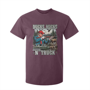 Trump Hunting T Shirt For Kid Ducks Bucks N' Truck Hunter Country Life TS09 Maroon Print Your Wear