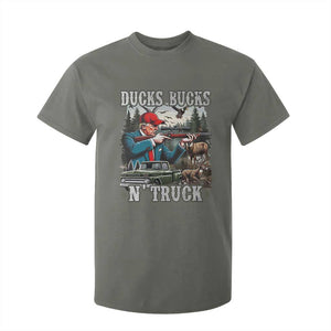 Trump Hunting T Shirt For Kid Ducks Bucks N' Truck Hunter Country Life TS09 Military Green Print Your Wear