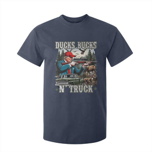 Trump Hunting T Shirt For Kid Ducks Bucks N' Truck Hunter Country Life TS09 Navy Print Your Wear