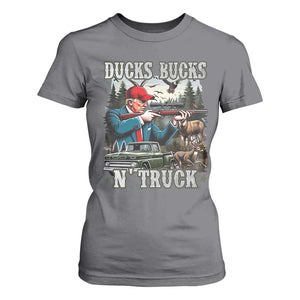 Trump Hunting T Shirt For Women Ducks Bucks N' Truck Hunter Country Life TS09 Charcoal Print Your Wear