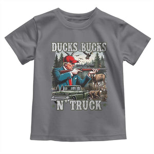 Trump Hunting Toddler T Shirt Ducks Bucks N' Truck Hunter Country Life TS09 Charcoal Print Your Wear