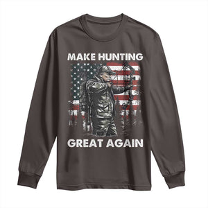 Trump Hunting Long Sleeve Shirt Make Hunting Great Again TS09 Dark Chocolate Print Your Wear