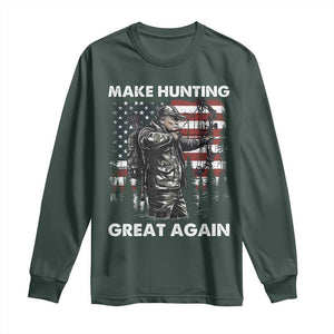 Trump Hunting Long Sleeve Shirt Make Hunting Great Again TS09 Dark Forest Green Print Your Wear