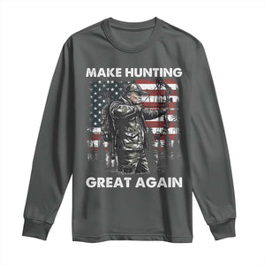 Trump Hunting Long Sleeve Shirt Make Hunting Great Again TS09 Dark Heather Print Your Wear