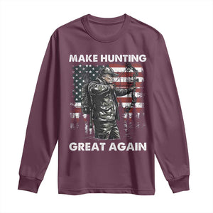 Trump Hunting Long Sleeve Shirt Make Hunting Great Again TS09 Maroon Print Your Wear