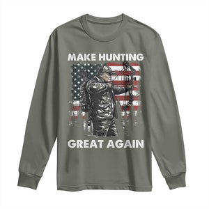 Trump Hunting Long Sleeve Shirt Make Hunting Great Again TS09 Military Green Print Your Wear