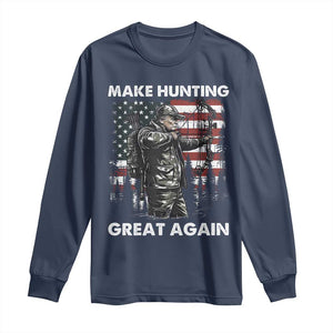 Trump Hunting Long Sleeve Shirt Make Hunting Great Again TS09 Navy Print Your Wear