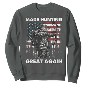 Trump Hunting Sweatshirt Make Hunting Great Again TS09 Dark Heather Print Your Wear