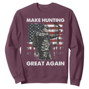 Trump Hunting Sweatshirt Make Hunting Great Again TS09 Maroon Print Your Wear