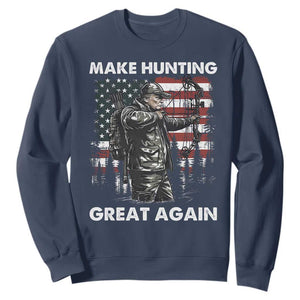 Trump Hunting Sweatshirt Make Hunting Great Again TS09 Navy Print Your Wear