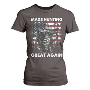 Trump Hunting T Shirt For Women Make Hunting Great Again TS09 Dark Chocolate Print Your Wear