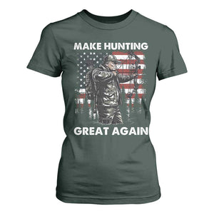 Trump Hunting T Shirt For Women Make Hunting Great Again TS09 Dark Forest Green Print Your Wear