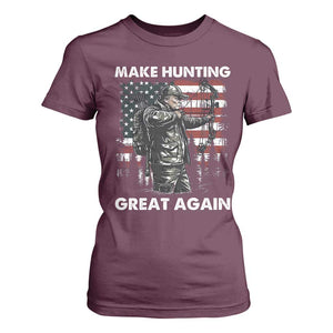 Trump Hunting T Shirt For Women Make Hunting Great Again TS09 Maroon Print Your Wear