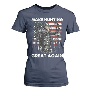 Trump Hunting T Shirt For Women Make Hunting Great Again TS09 Navy Print Your Wear