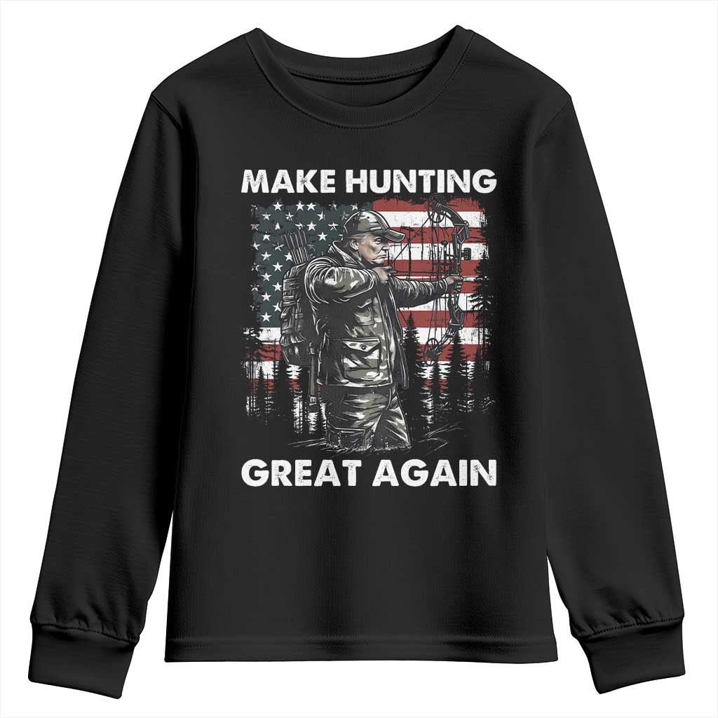 Trump Hunting Youth Sweatshirt Make Hunting Great Again TS09 Black Print Your Wear